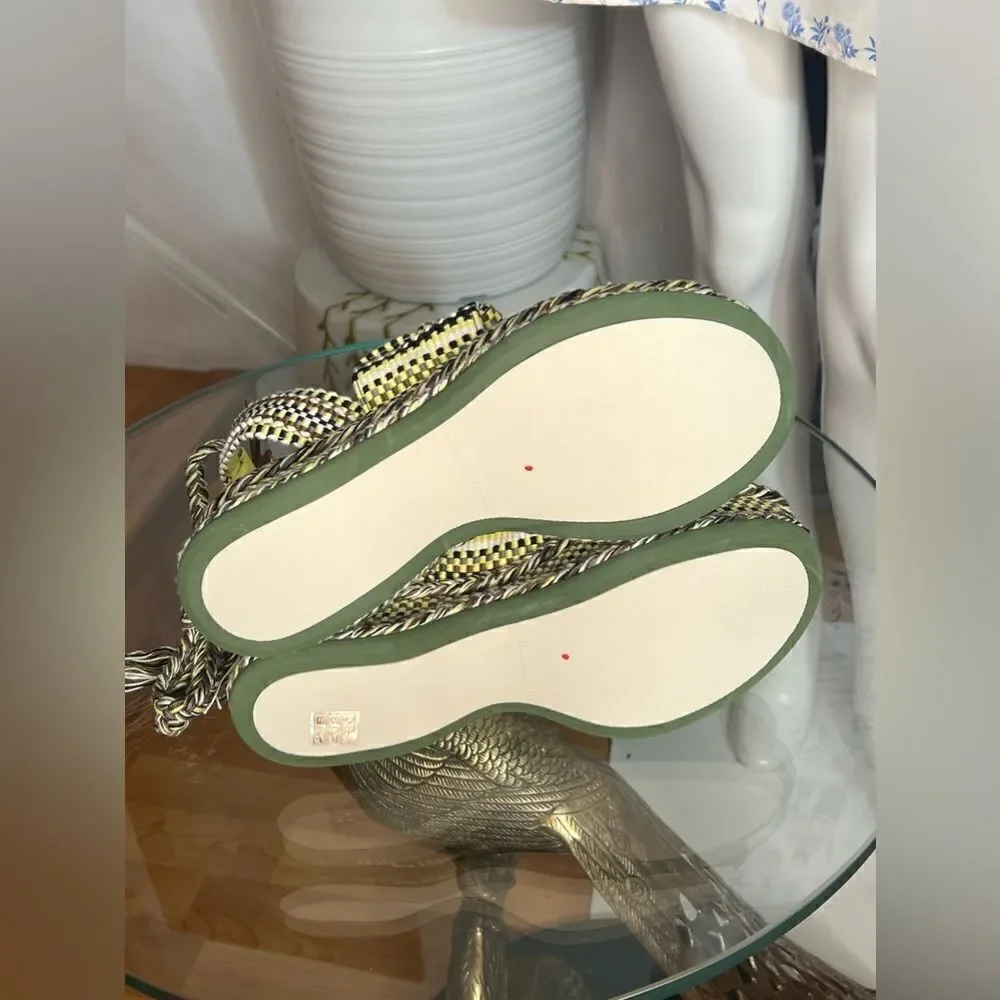 New Free People AMAMBAIH Beatriz Wrap Sandals Kaki-Lemon - Picture 6 of 8